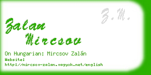 zalan mircsov business card